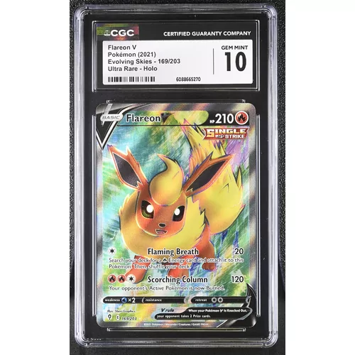 CGC 10 Pokémon Evolving Skies 169/203 Flareon V