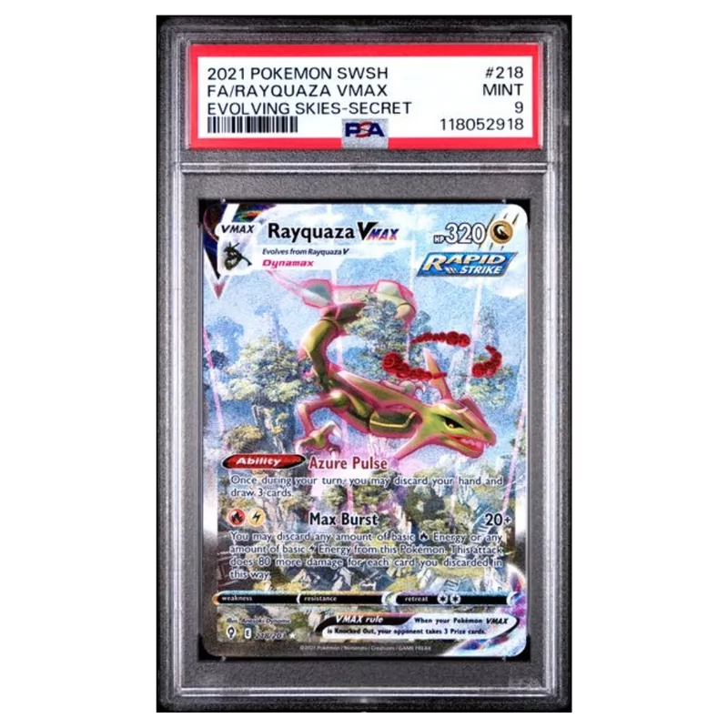 PSA 9 Pokémon Evolving Skies #218 Rayquaza Vmax