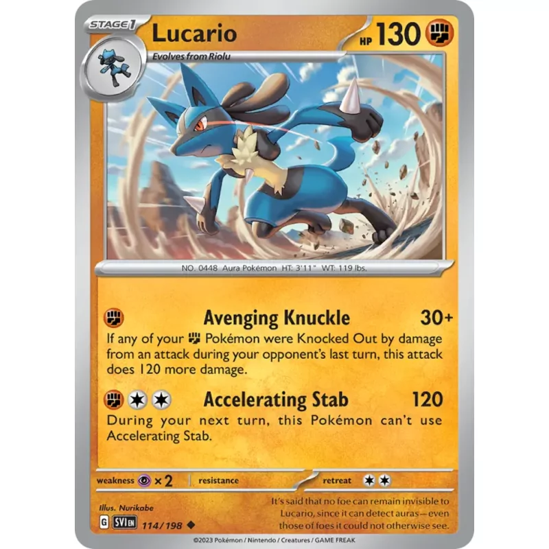 Lucario (sv01-114) - Scarlet & Violet Stamp