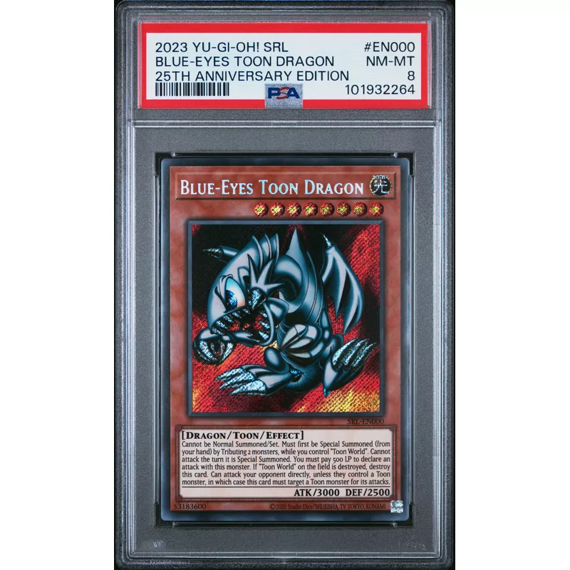 PSA 8 2023 YU-GI-OH! SPELL RULER 25TH ANNIVERSARY EDITION #EN000 BLUE-EYES TOON DRAGON 