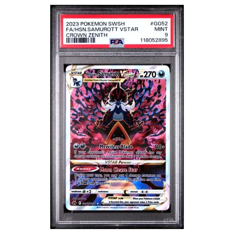 PSA 9 Pokémon Crown Zenith #GG52 Hisuian Samurott Vstar