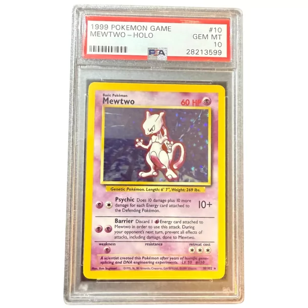 PSA 10 Pokmon Base Set Unlimited #10 Mewtwo Holo | Cardgameshop PSA 10 Pokmon Base Set Unlimited #10 Mewtwo Holo | Cardgameshop