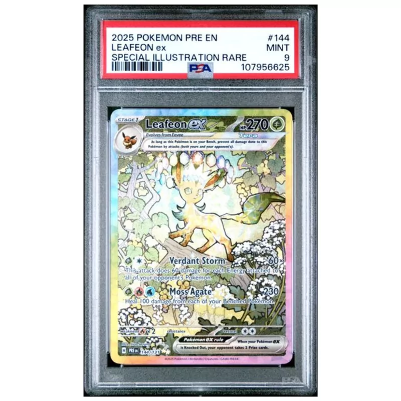 PSA 9 Pokémon Prismatic Evolutions #144 Leafeon ex Special Illustration Rare