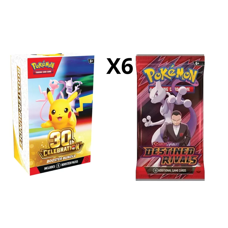 Pokémon Booster Bundle - 30th Celebration + 6 X Pokémon Boosterpack - Destined Rivals