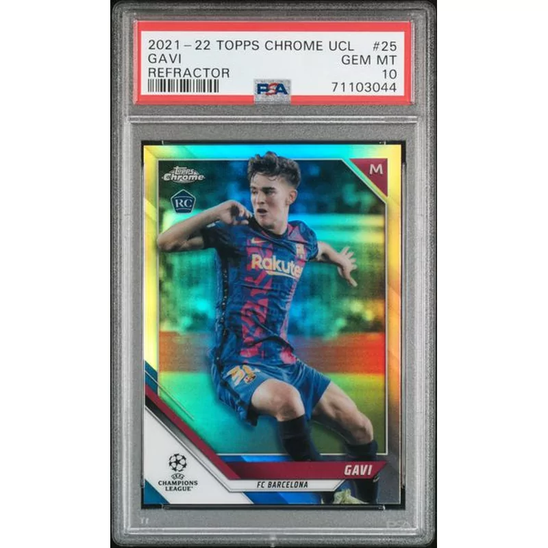 PSA 10 2021 TOPPS CHROME UEFA CHAMPIONS LEAGUE #25 GAVI REFRACTOR
