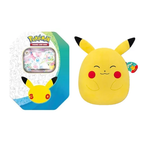 Pokémon Tin 30th Celebration - Sylveon ex + Pokémon Plush Squishmallow 35cm - Pikachu