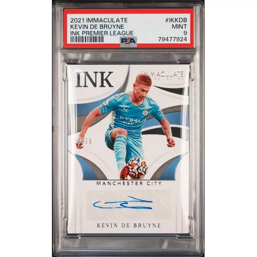 PSA 9 2021 PANINI IMMACULATE COLLECTION INK PREMIER LEAGUE #IKKDB KEVIN DE BRUYNE INK PREMIER LEAGUE