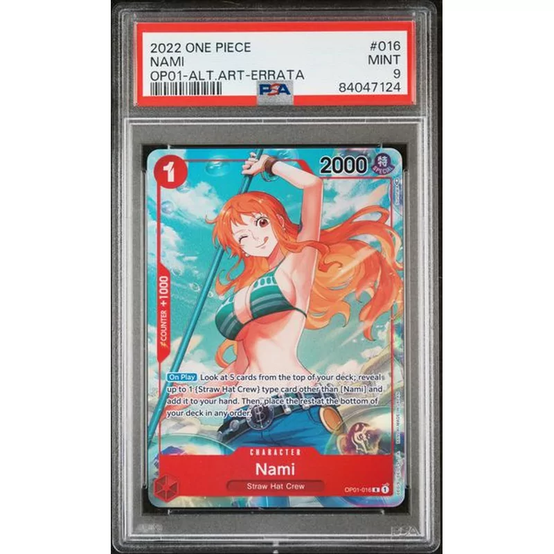 PSA 9 One Piece Romance Dawn OP01-016 Nami Alternate ARt 