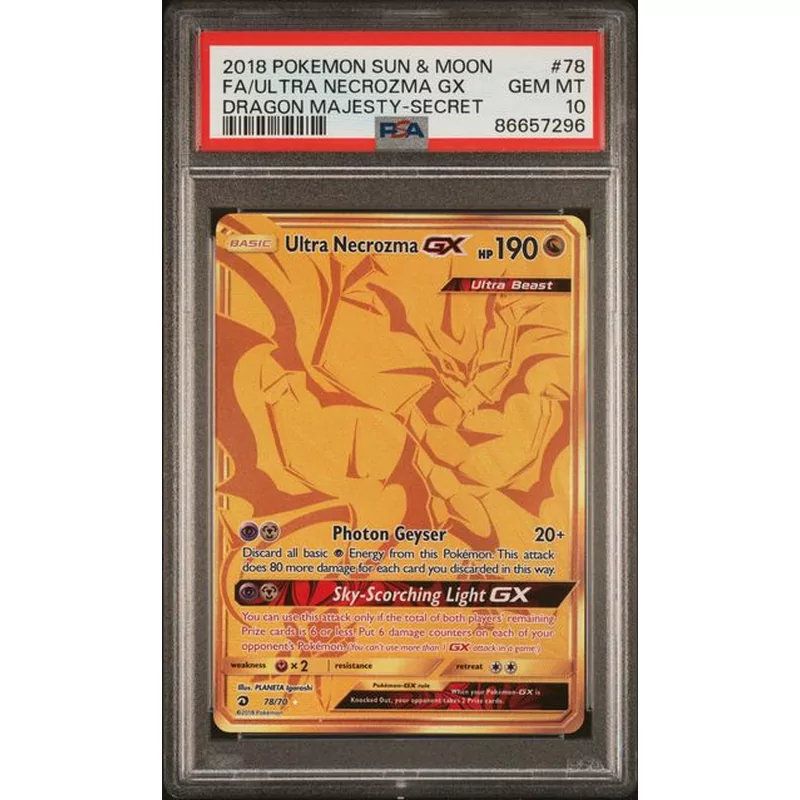 PSA 10 Pokémon Dragon Majesty 78 Ultra Necrozma GX