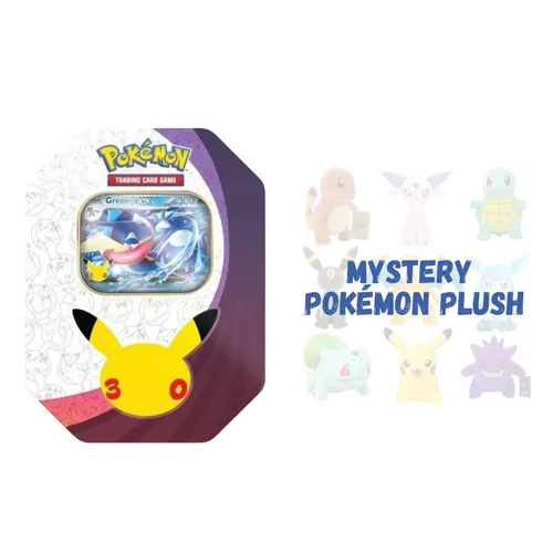 Pokémon Tin 30th Celebration - Greninja ex + Mystery Pokémon Plush
