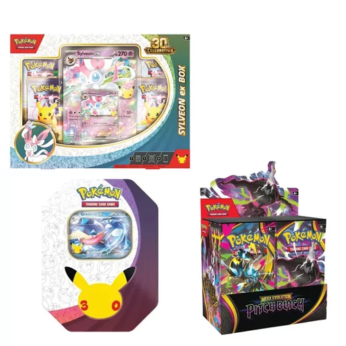 30Th Sylveon ex Box + Greninja Tin + Box ME05 Pitch Black