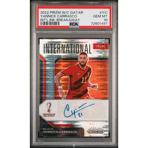 PSA 10 2022 PANINI PRIZM WORLD CUP QATAR INTERNATIONAL INK #IYC YANNICK CARRASCO INT'L.INK-BREAKAWAY