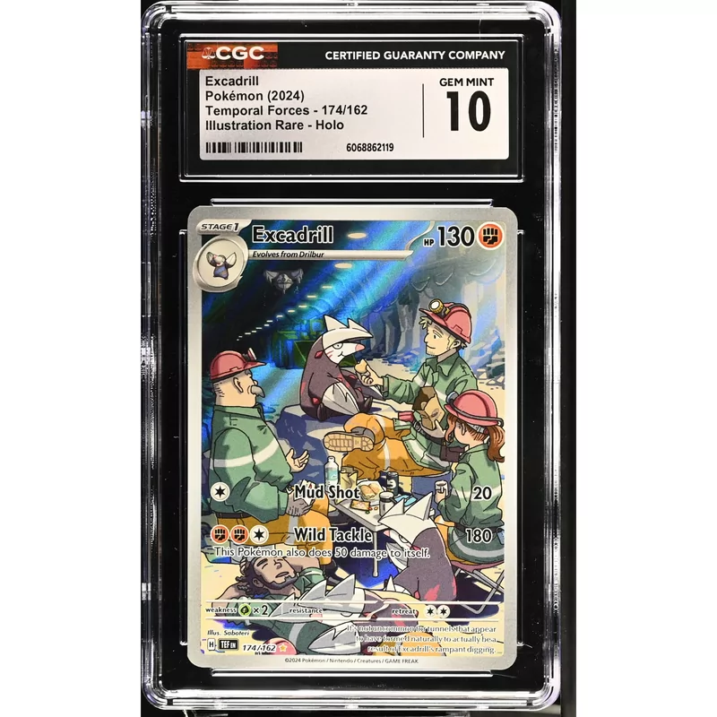 CGC 10 Pokémon Temporal Forces #174 Excadrill Art Rare