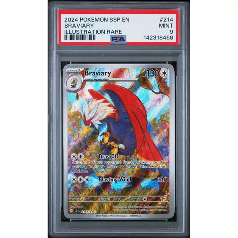 PSA 9 Pokemon Surging Sparks 214 Braviary