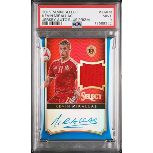 PSA 9 2015 PANINI SELECT JERSEY AUTOGRAPHS #JA-KM KEVIN MIRALLAS JERSEY AUTO.BLUE PRIZM