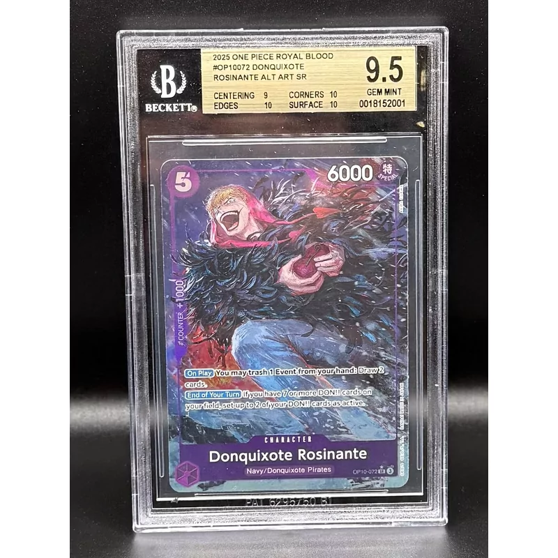 BGS 9.5 One Piece Royal Blood #OP10072 Donquixote Rosinante Alt Art SR