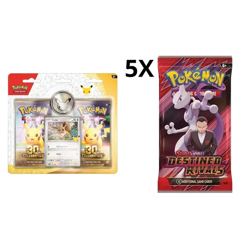 Pokémon 2-Pack Blister 30th Celebration - Eevee + 5 X Pokémon Boosterpack - Destined Rivals