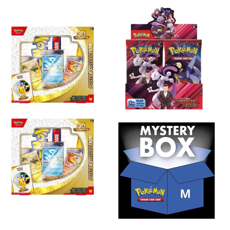 2 X 30Th Poster Collection + Destined Rivals Boosterbox + Mystery Box Medium