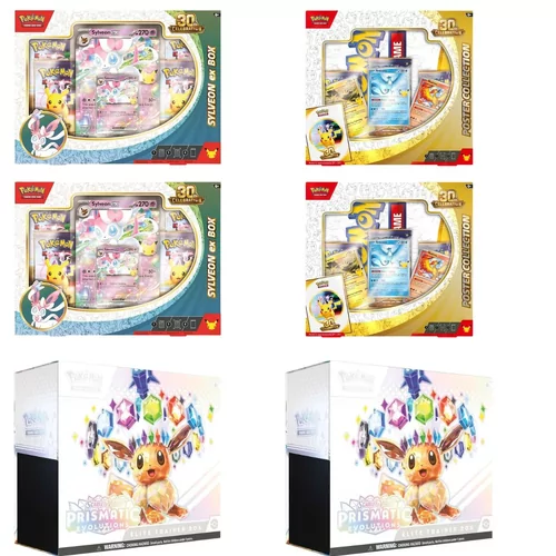 30Th 2 X Poster Collection + 2 X Sylveon Box + 2 X Prismatic Elite Trainer Box