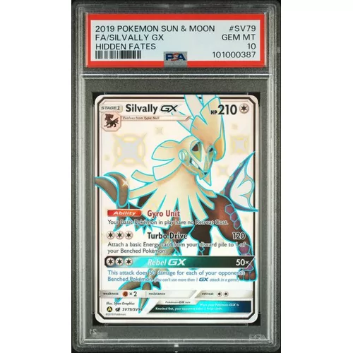 PSA 10 Pokémon Hidden Fates SV79 Silvally GX