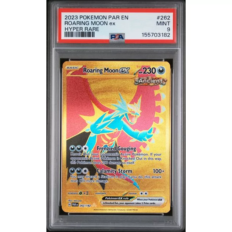 PSA 9 Pokémon Paradox Rift #262 Roaring Moon ex