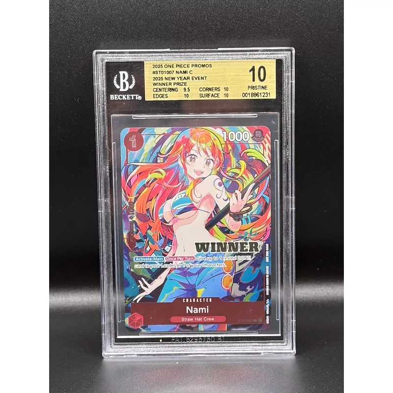 BGS 10 One Piece Promos #ST01007 Nami C 2025 New Year Event Winner Prize