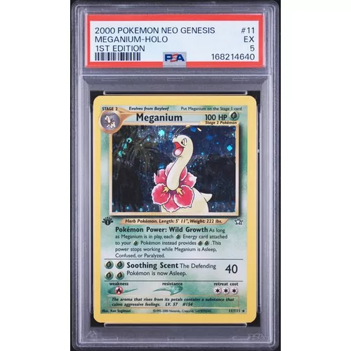 PSA 5 Pokémon Neo Genesis 11 Meganium Holo 1st Edition