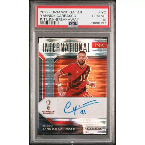 PSA 10 2022 PANINI PRIZM WORLD CUP QATAR INTERNATIONAL INK #IYC YANNICK CARRASCO INT'L.INK-BREAKAWAY