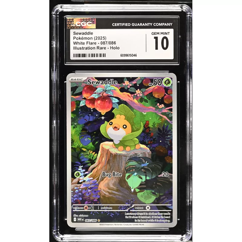 CGC Gem Mint 10 Pokémon White Flare 087/086 Sewaddle